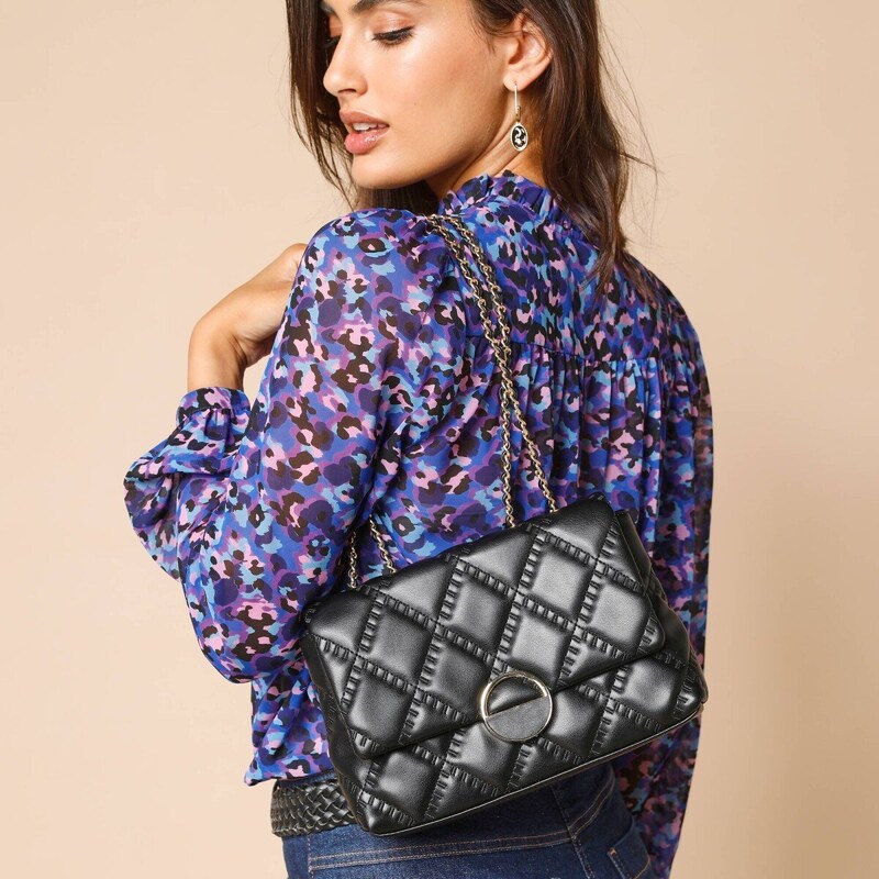 Prešívaná kabelka s koženým vzhľadom čierna 000 Blancheporte 57059094