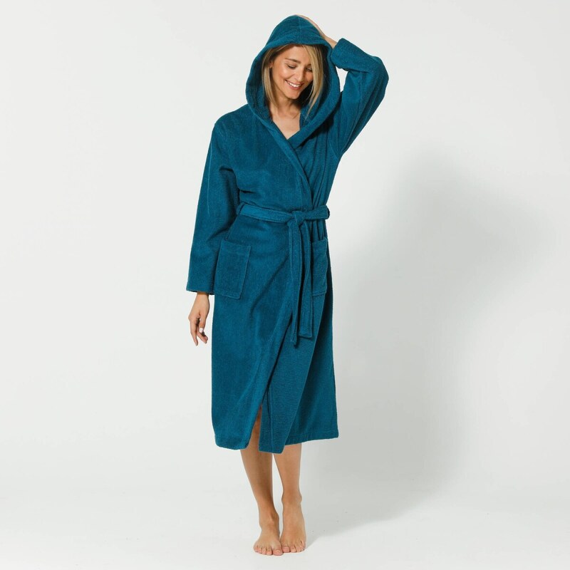 Rýchloschnúci unisex župan s kapucňou petrolejová 036 Blancheporte 57058951