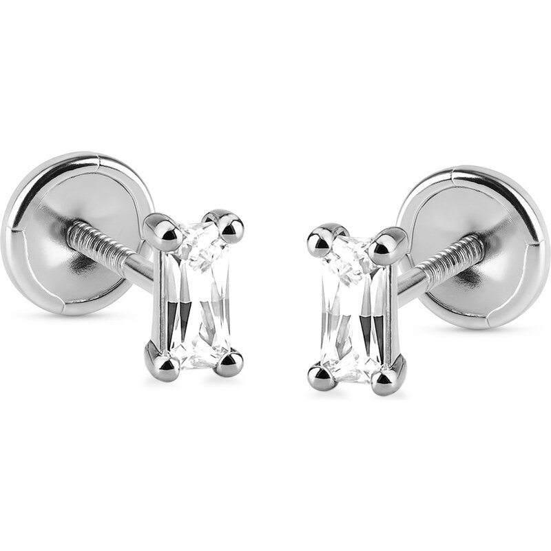 Brilio Decentné náušnice z bieleho zlata s kubickým zirkónom 14/250 66583410