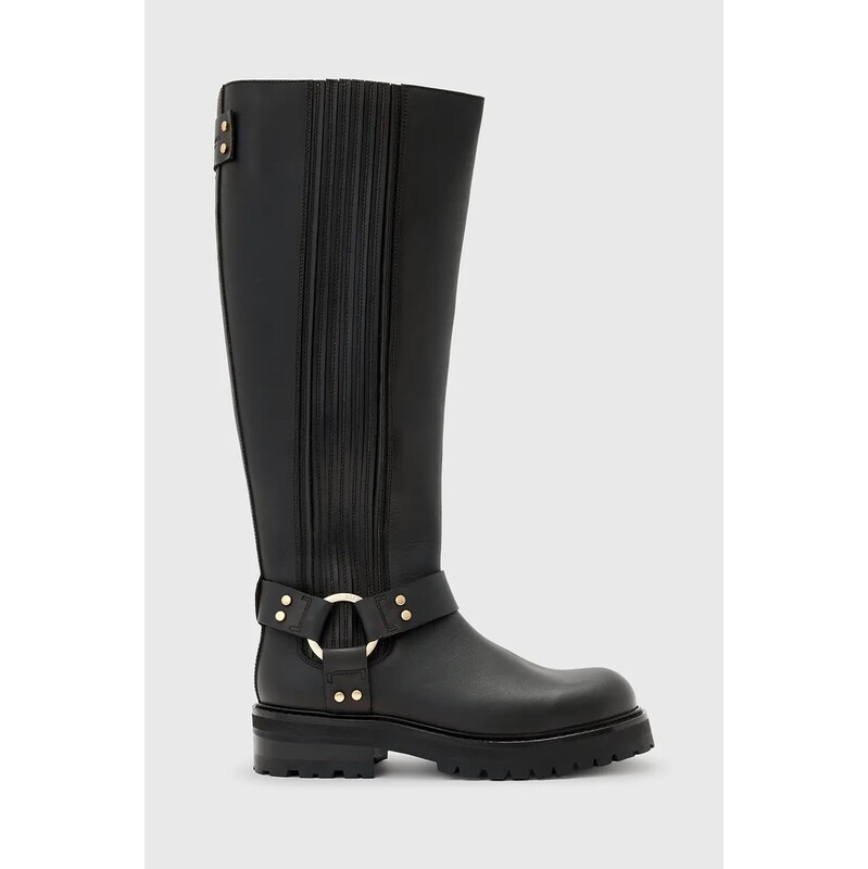 Kožené čižmy AllSaints Maddie High Boot 65087220