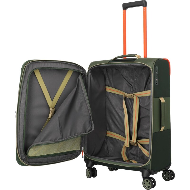 Stredný textilný kufor Travelite Color CrazeOlive 65073711