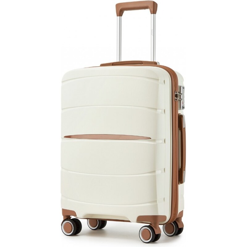 Kufor - KONO PP, kabínový kufor s hnedými detailmi – telový 67201160