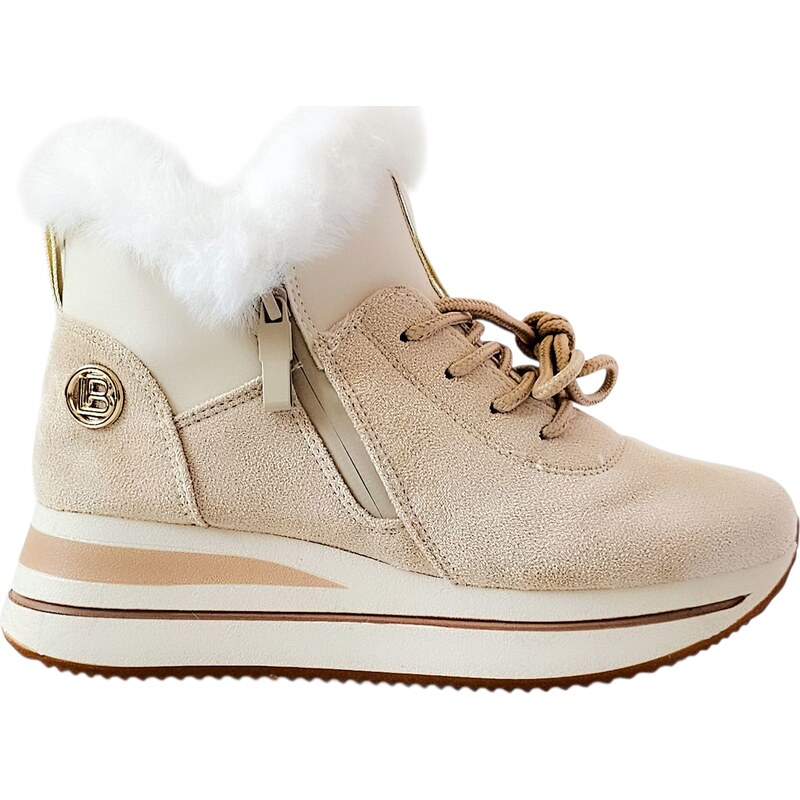 Zateplené tenisky Laura Biagiotti Micro Beige 65080977