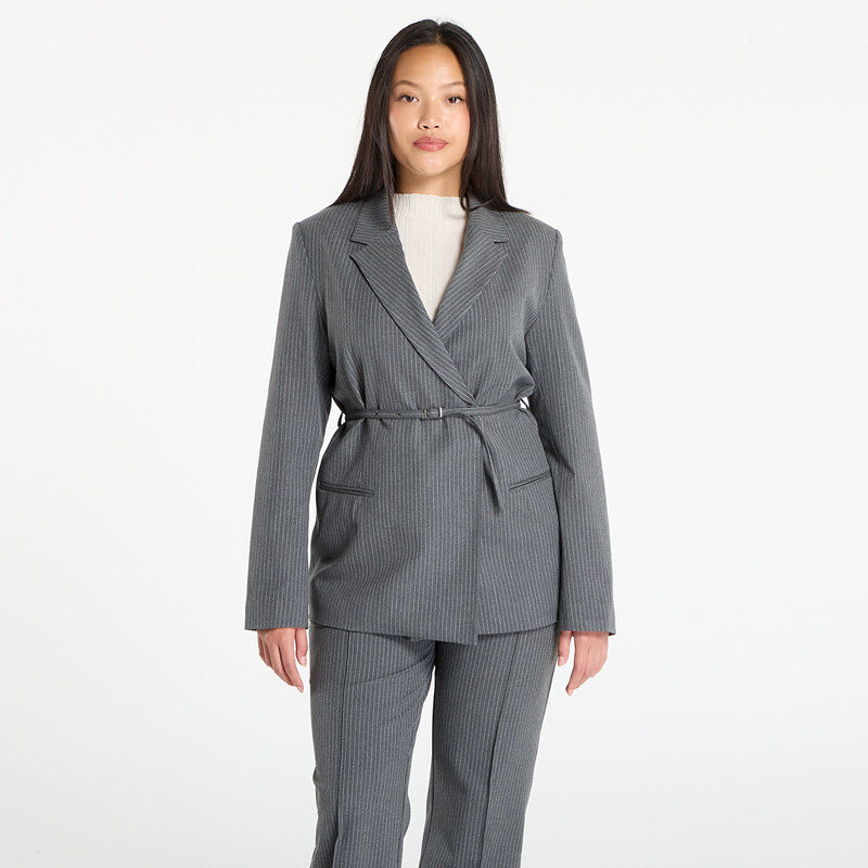 Samsøe Samsøe Salot Blazer Belt Dark Gull Gray Pinstripe S 65083651