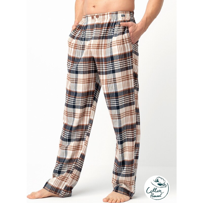 Kárované pánske pyžamové nohavice Key MHT 443 B25 M-2XL meskie 65083828