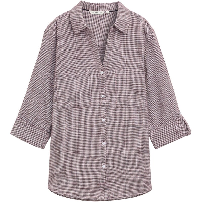 TOM TAILOR Blúzka bordová / biela 65088658