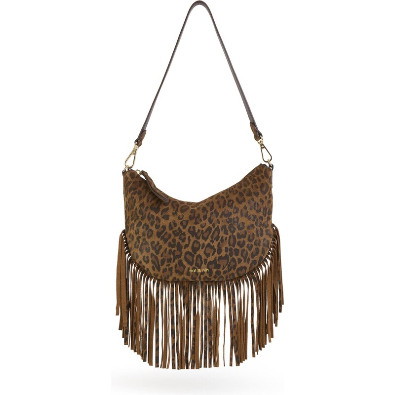 Nat&Nin Taška cez rameno LUNE FRANGE hnedá 65884022