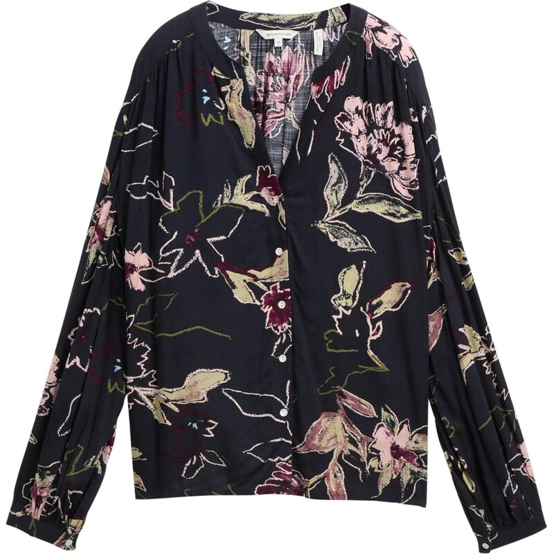 TOM TAILOR Blúzka béžová / zelená / baklažánová / čierna 65660035