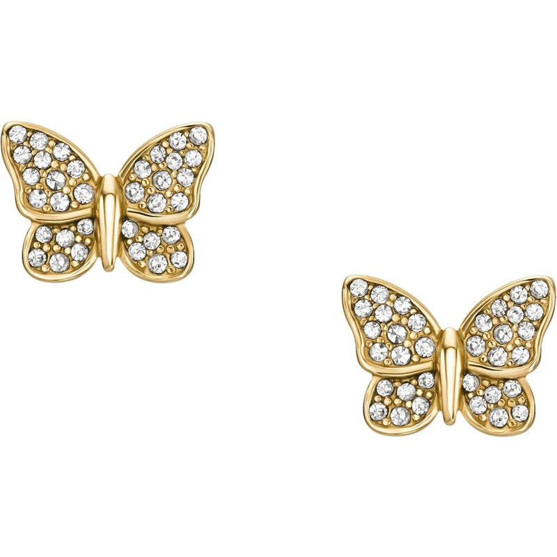 FOSSIL Náušnice SUTTON zlatá / strieborná / priehľadná 65088743