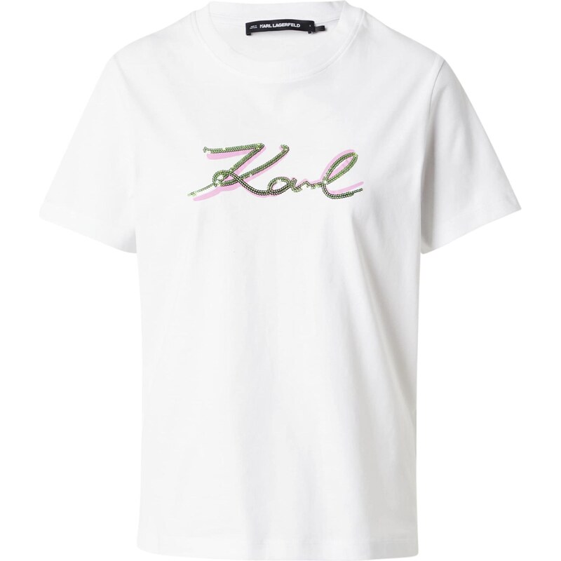 Karl Lagerfeld Tričko zelená / svetloružová / biela 65088859