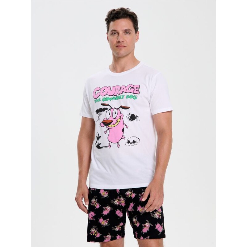 Sinsay - Bavlnená dvojdielna pyžama s potlačou Courage the Cowardly 65738325