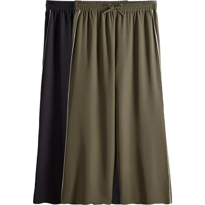 The Set Nohavice tmavozelená / čierna 66025861