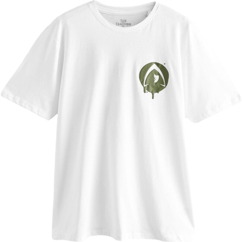 Next Tričko Graphic kaki / biela 65648778