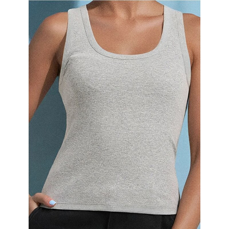 Sinsay - Top na tenké ramienka - strieborná 65753351