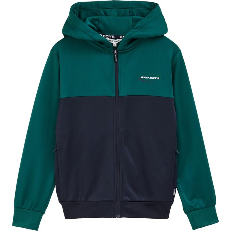 WE Fashion Tepláková bunda námornícka modrá / petrolejová / biela 65656400