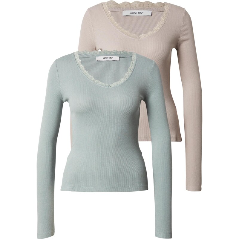ABOUT YOU Tričko Line béžová / mätová 65888875
