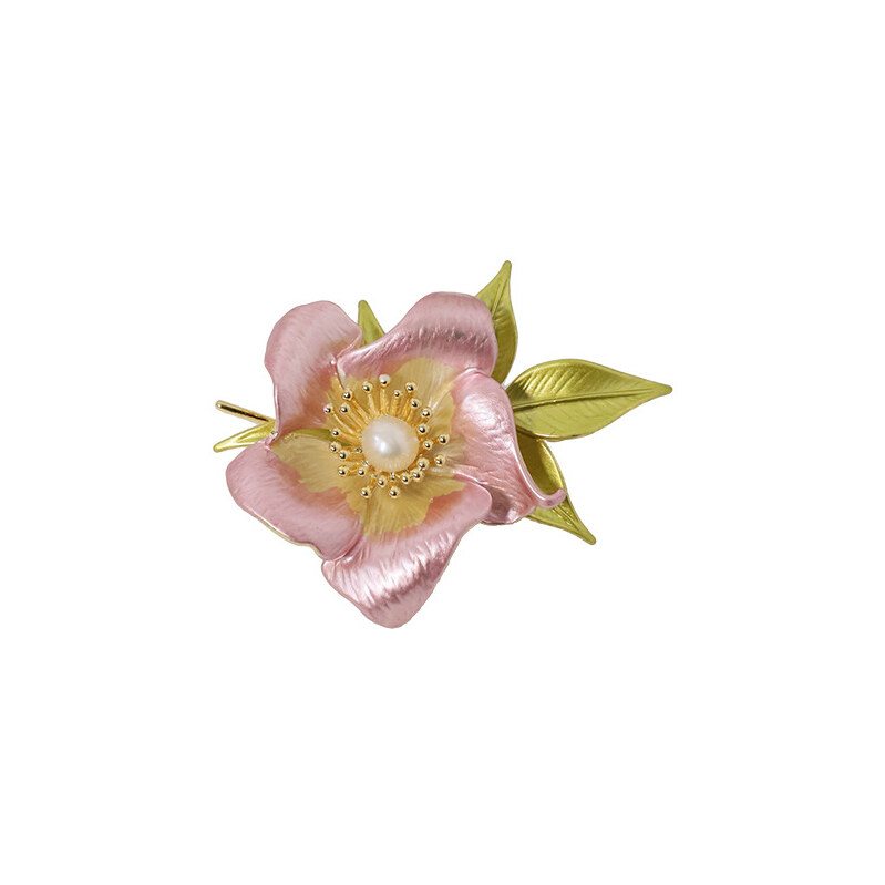 Troli Brošňa Kvetina s pravou perlou Zlato 66991457