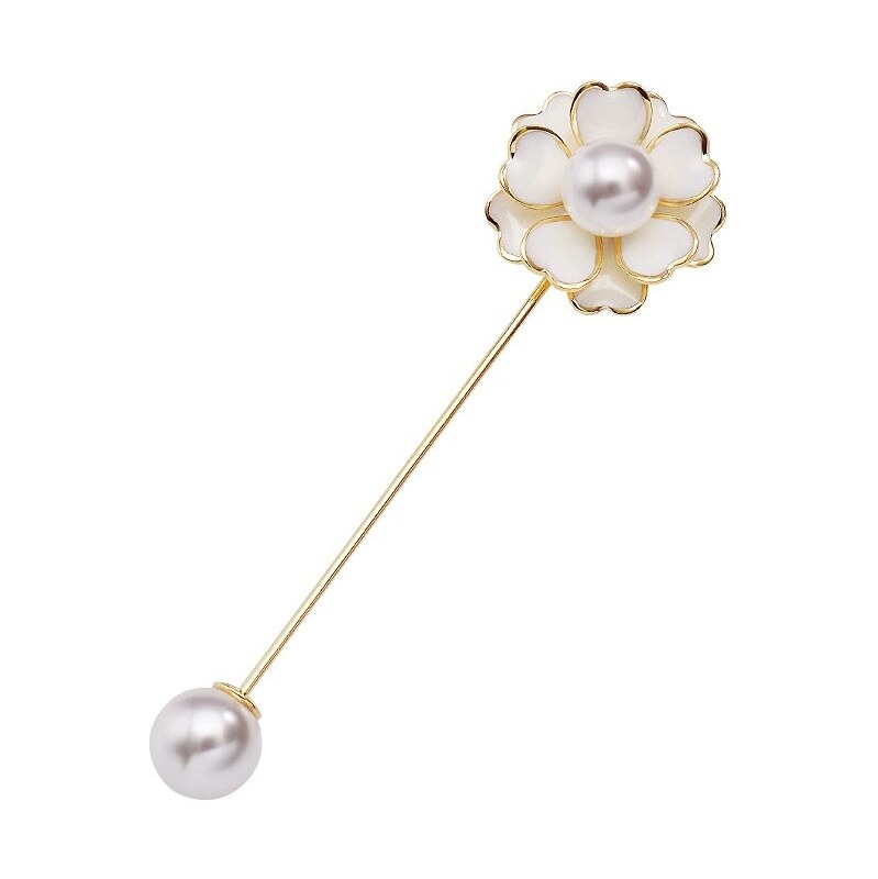 Troli Pozlátená perličková brošňa Gold 66991444