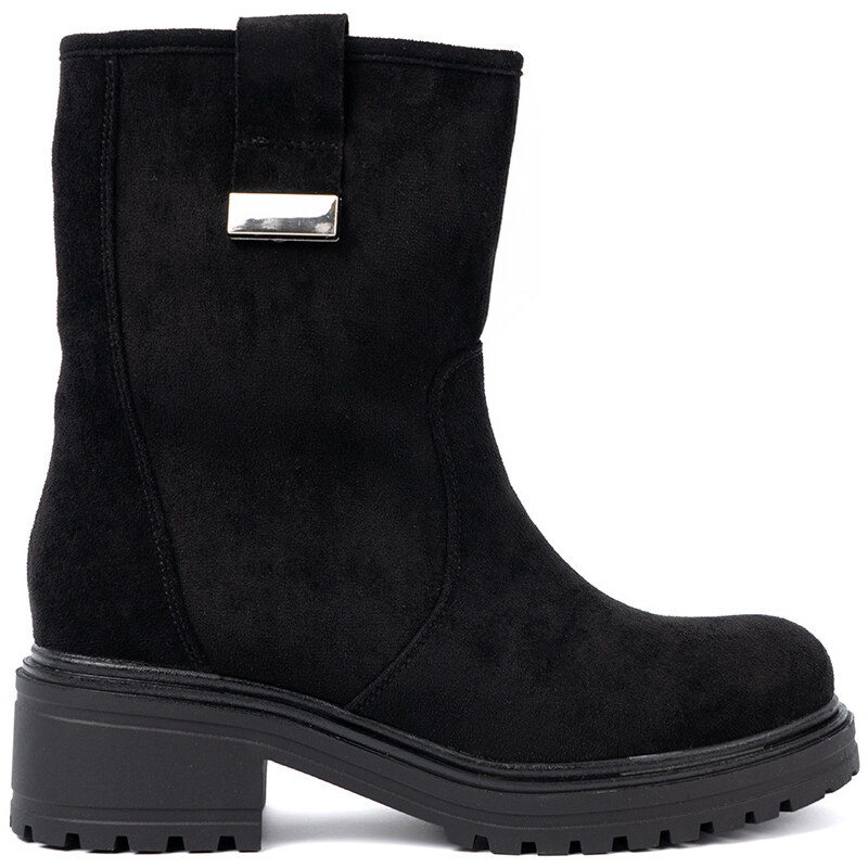 Shelvt Womens black boots with a massive sole 65115691