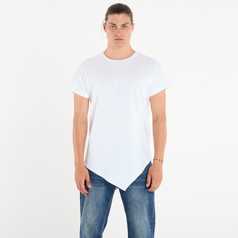 Tričko Urban Classics Asymetric Long Tee White M 47100643