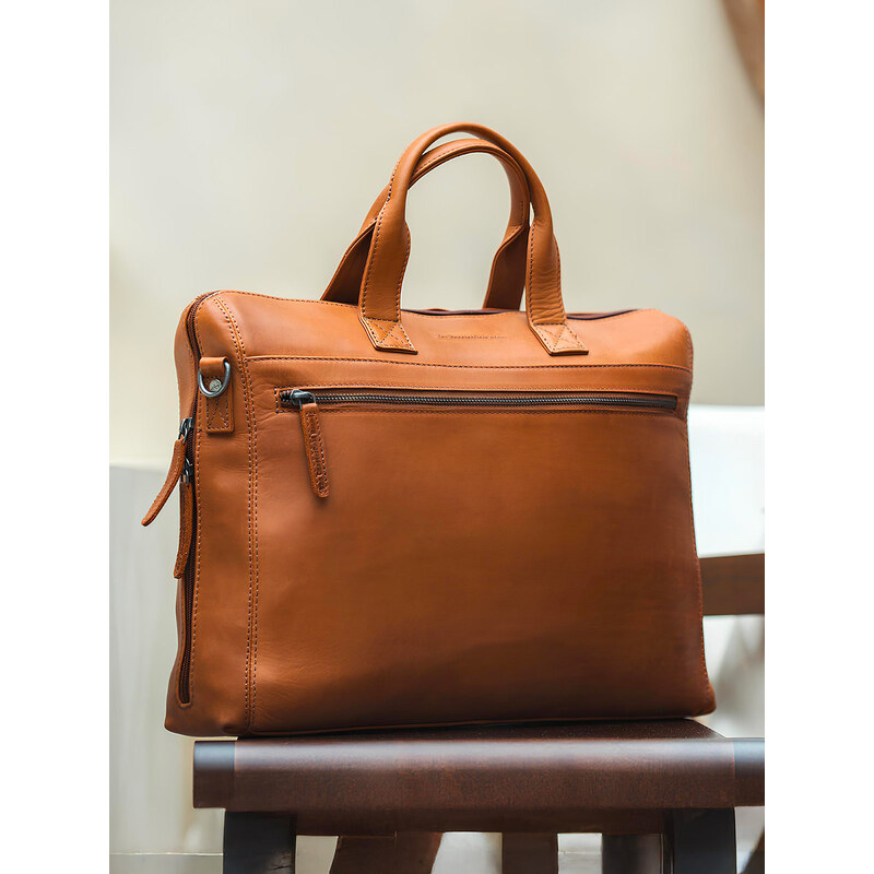 Pánska kožená taška na notebook The Chesterfield Brand Noah - koňak 60442278