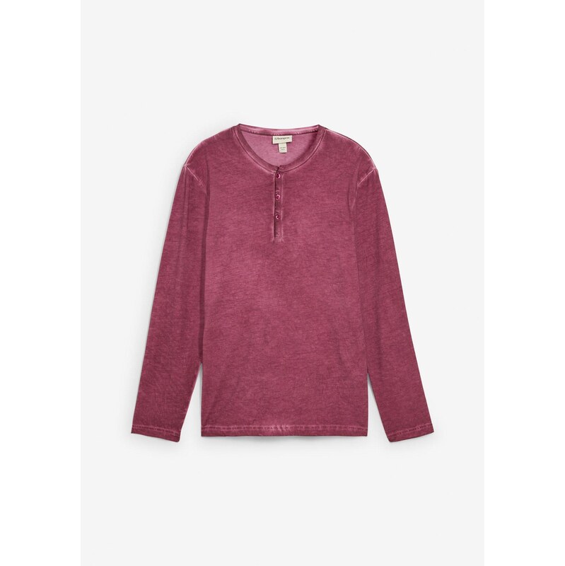 bonprix Tričko s légou, dlhý rukáv, v bielenom vzhľade, z čistej bio 65119309