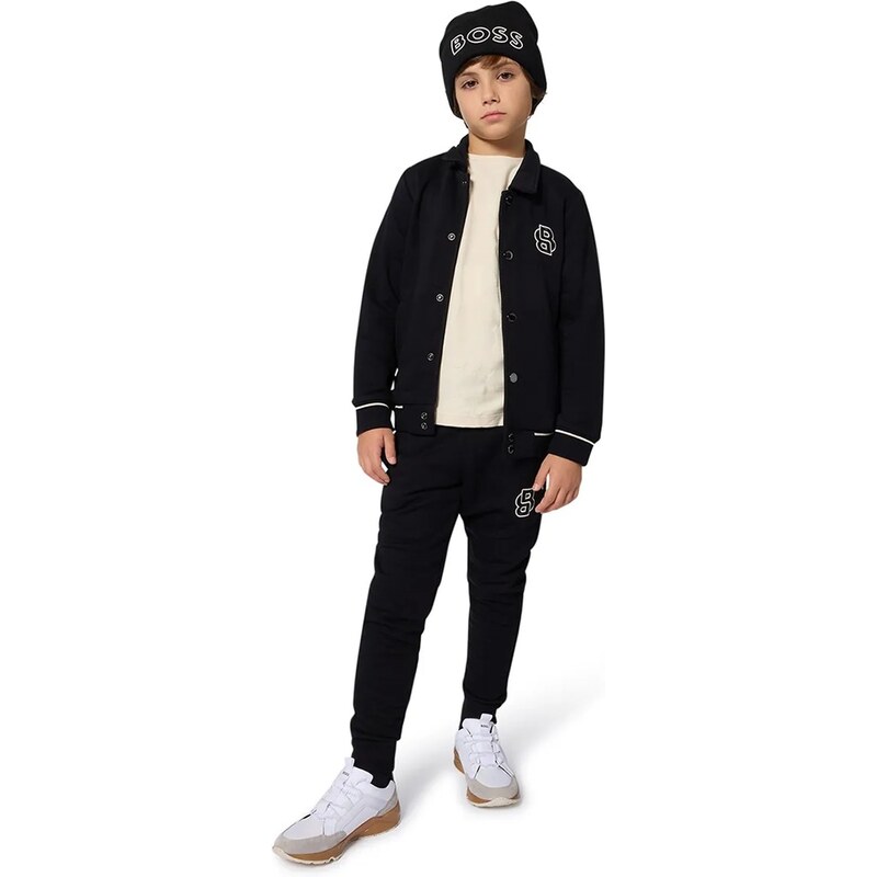 Detská čiapka s prímesou vlny BOSS 65146115