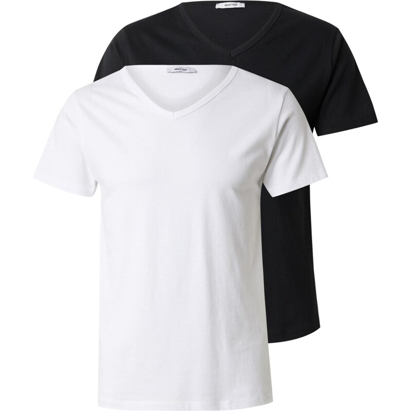 ABOUT YOU Tričko Rasmus čierna / biela 65121412