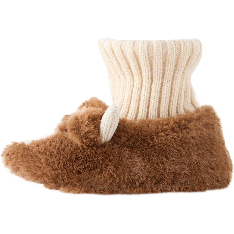 Next Papuče hnedá / biela 65881249