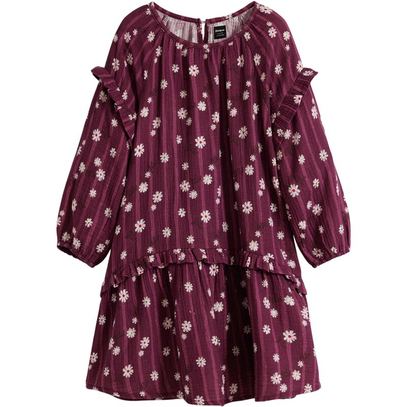 Desigual Šaty burgundská / biela 65121178