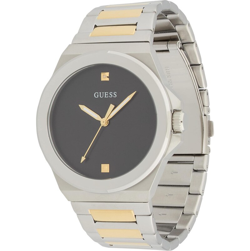 GUESS Analógové hodinky Vinyl zlatá / čierna / strieborná 65139197