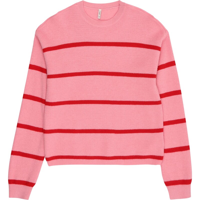 ONLY GIRLS Sveter KOGFRANCA ružová / červená 65694884