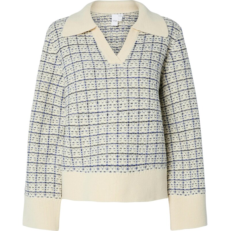 YAS Sveter krémová / námornícka modrá / čierna 65887638