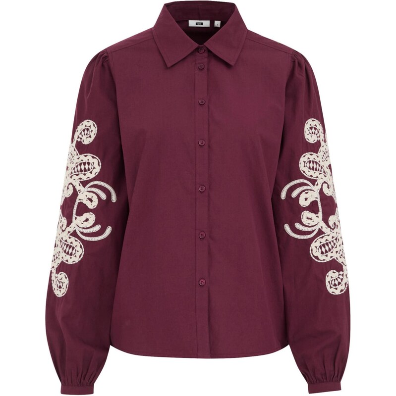 WE Fashion Blúzka burgundská / biela 65882974