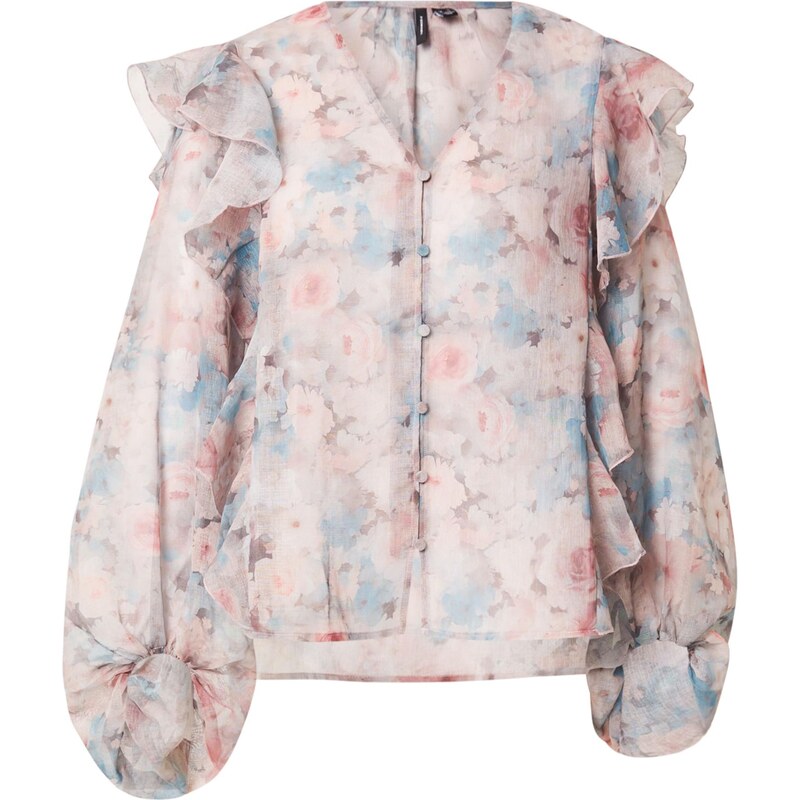 VERO MODA Blúzka VMSABRINA svetlomodrá / pastelovo ružová / biela 65889085