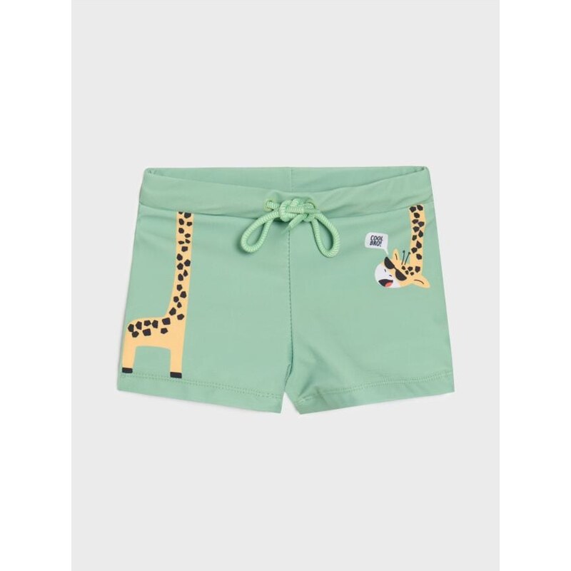 Sinsay - Plavkové šortky s potlačou - bledozelená 65743175