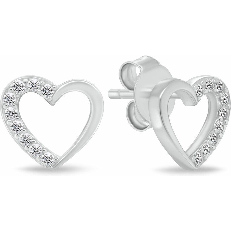 Brilio Silver Romantické strieborné náušnice so zirkónmi GOLD056 66580350