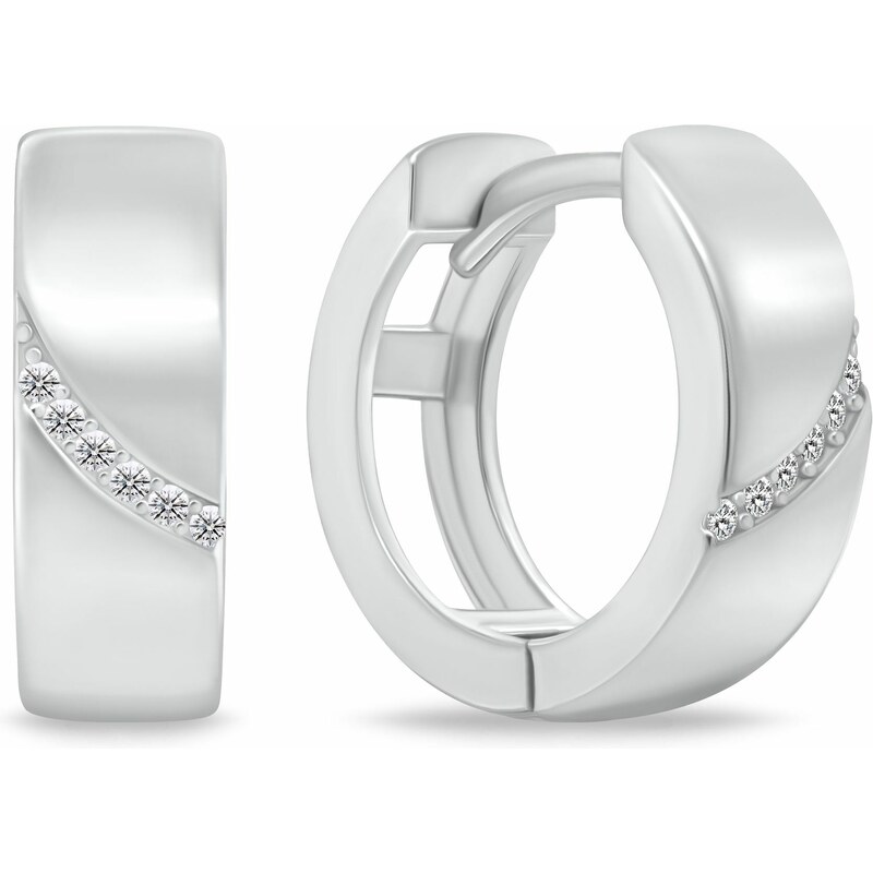 Brilio Silver Nežné kruhové strieborné náušnice EA212W 66594993
