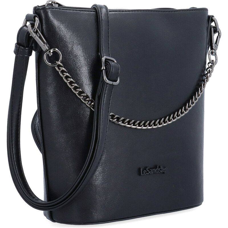 Kabelka zo syntetickej kože crossbody Le Sands čierna 7722 C 65128752