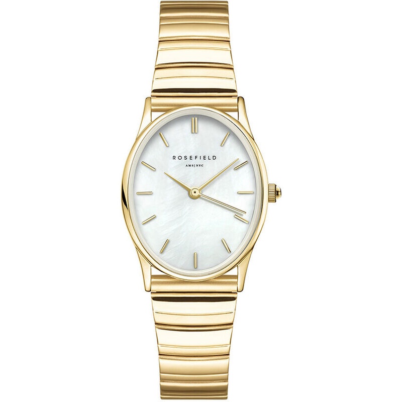 Rosefield The Oval White MOP Half-Moon Steel Gold OVWGSG-OV16 67440189