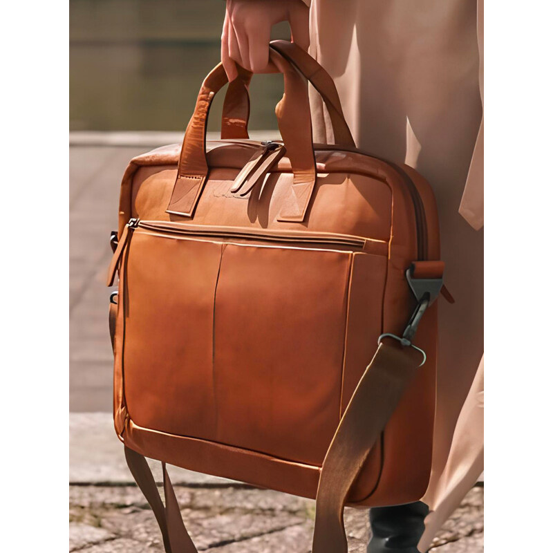 Pánska kožená taška na notebook The Chesterfield Brand Koen - koňak 58430275