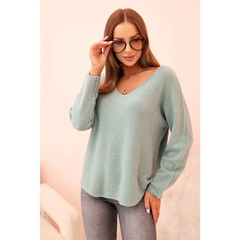 Kesi Dámsky sveter IT88 s viskózou a výstrihom do V 65203246