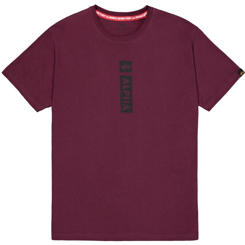 ALPHA INDUSTRIES Tričko Alpha Puff čerešňová / čierna 65133661