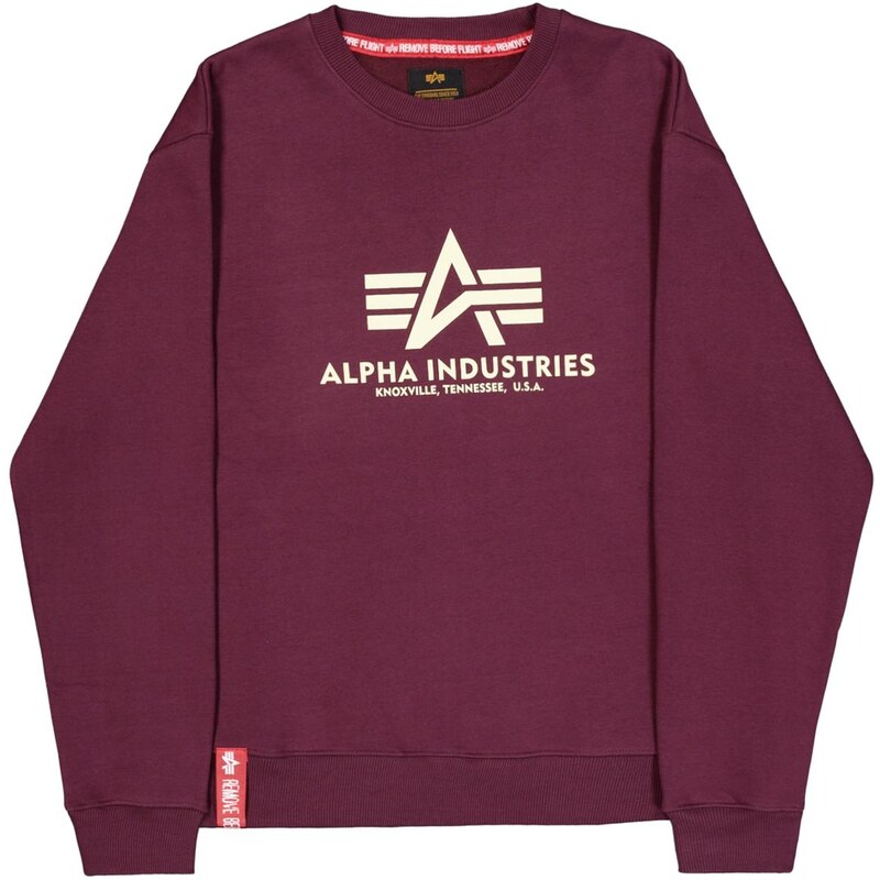 ALPHA INDUSTRIES Mikina nebielená / burgundská 65595230