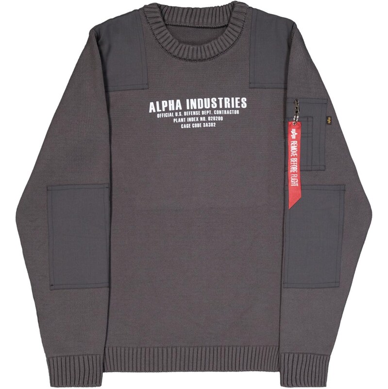 ALPHA INDUSTRIES Mikina tmavosivá / červená / biela 65595246