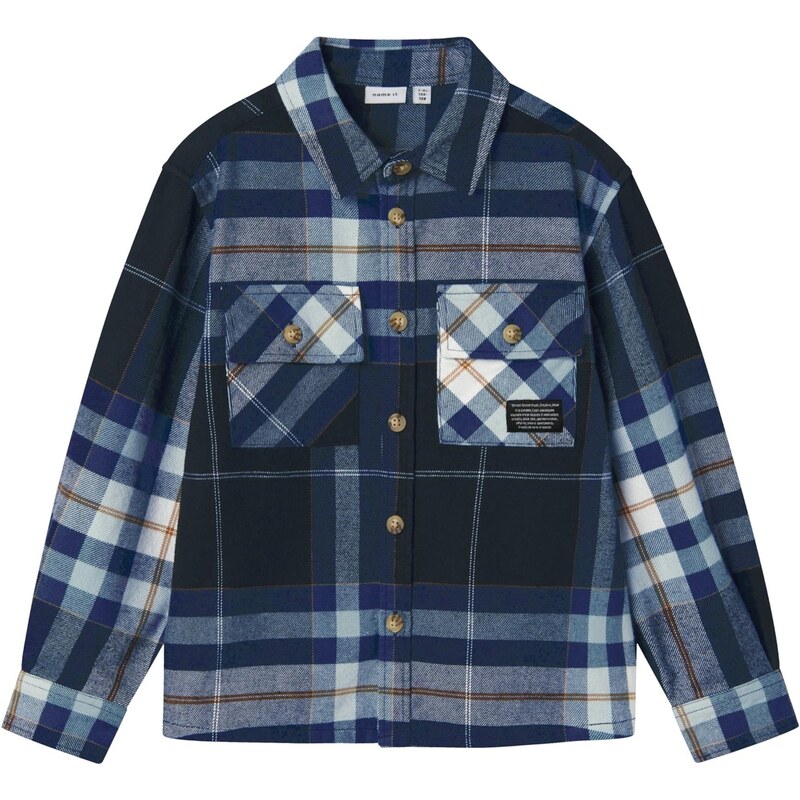 NAME IT Košeľa NKMNORRIS tmavomodrá / čierna / biela 65861690