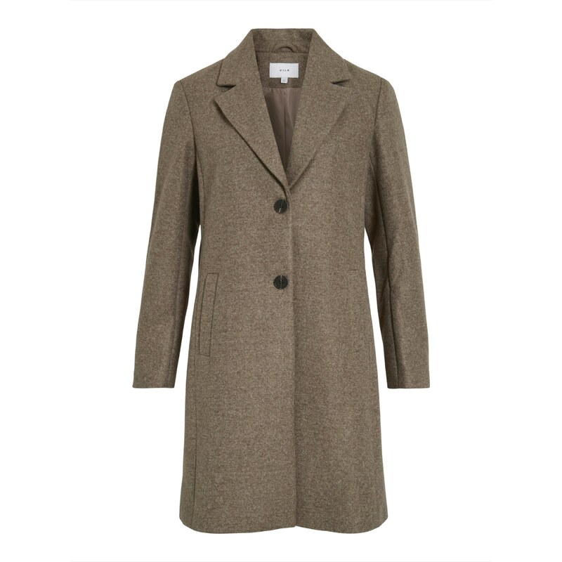 VILA Prechodný kabát hnedá melírovaná 65661812
