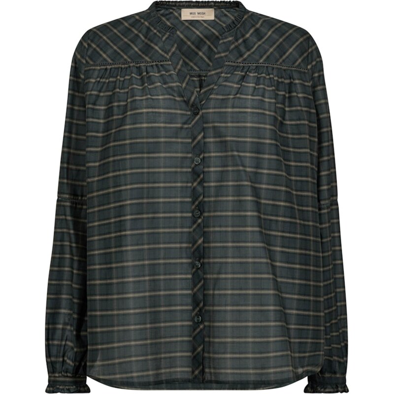MOS MOSH Blúzka MMBenedetta hnedá / tmavozelená 65661844