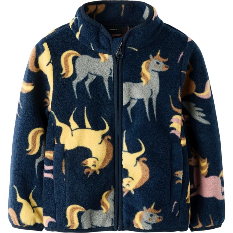 NAME IT Flisová bunda NMFMEEKO námornícka modrá / brokátová / medová / 65323583