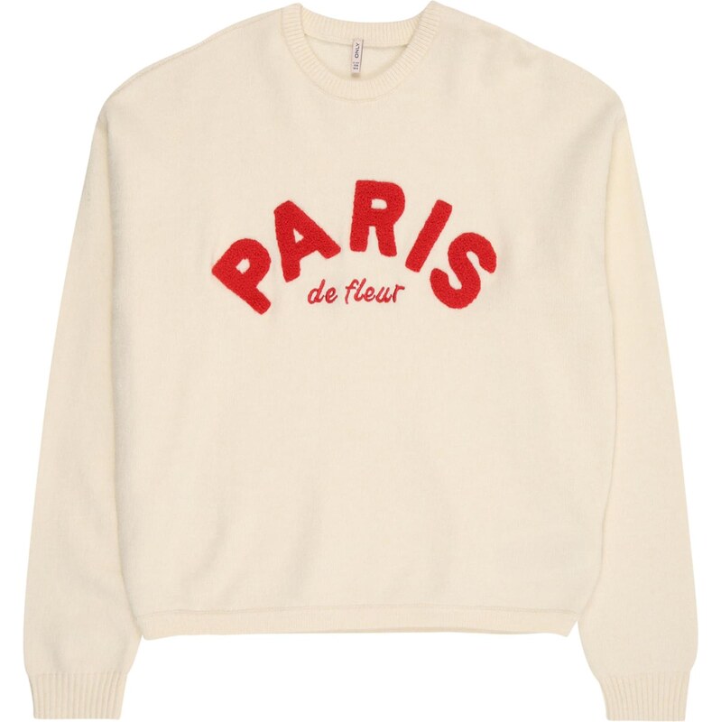 ONLY GIRLS Sveter KOGKatia svetlobéžová / tmavočervená 65694897